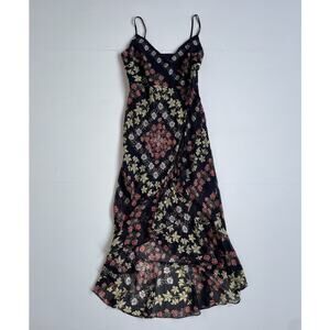 GUESS Makaila Floral-Print High/Low Dress / S / Whimsigoth Ruffle Maxi Slip Glam